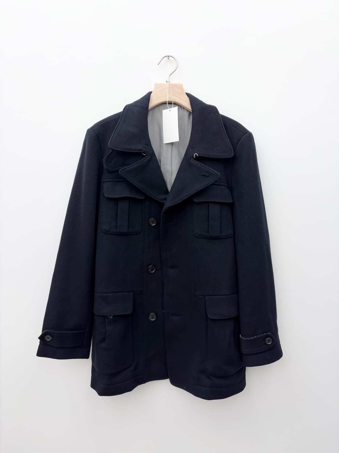 ITALIAN FABRIC NAVY COAT 상품이미지5