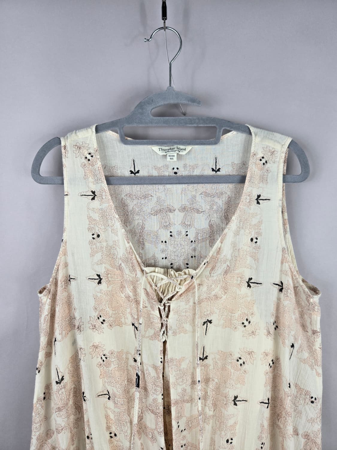 [무료배송]써스데이아일랜드 M 여성 보헤미안 민소매 볼륨 쉬폰 원피스 상품이미지2