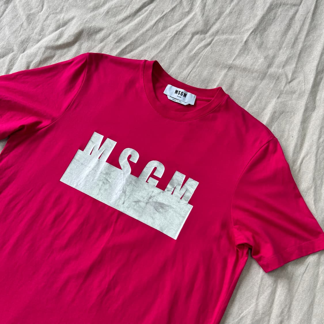 MSGM 실버로고 핑크 반팔 S 상품이미지2