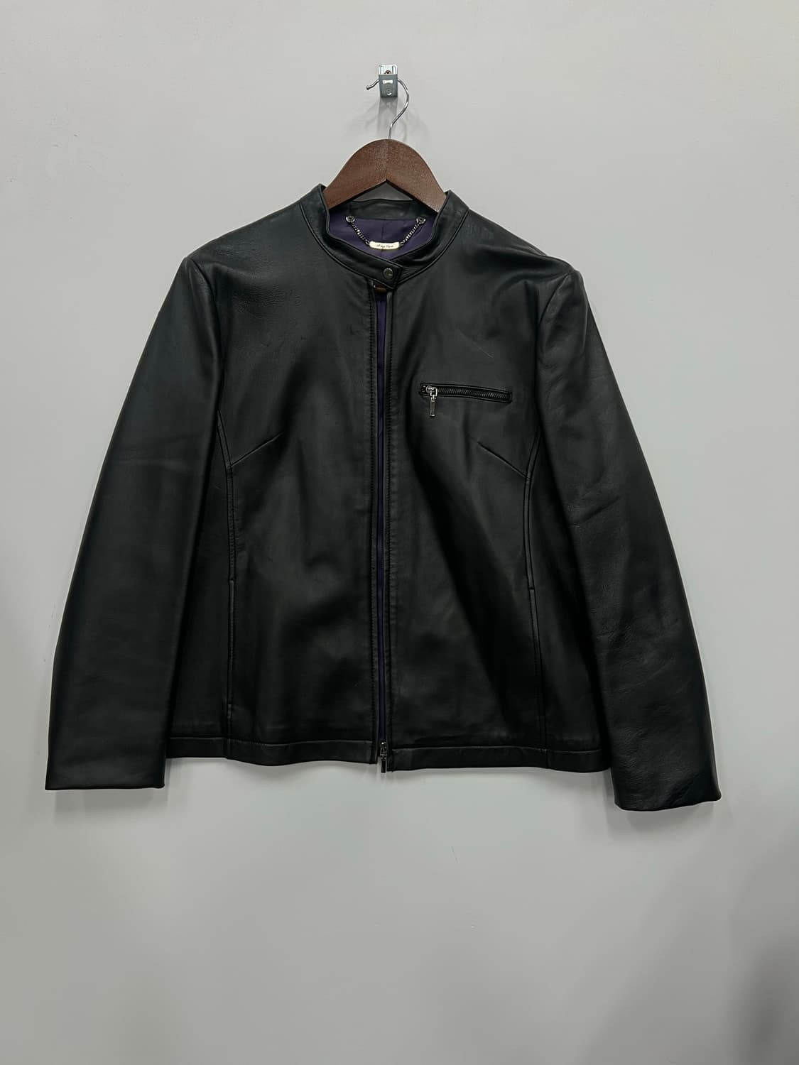 블랙&보라 가죽 자켓 상품이미지1