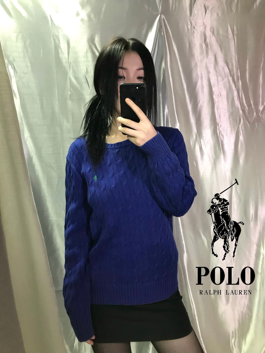 [정품]폴로 랄프로렌 꽈배기 민트 로고 니트 M 상품이미지1