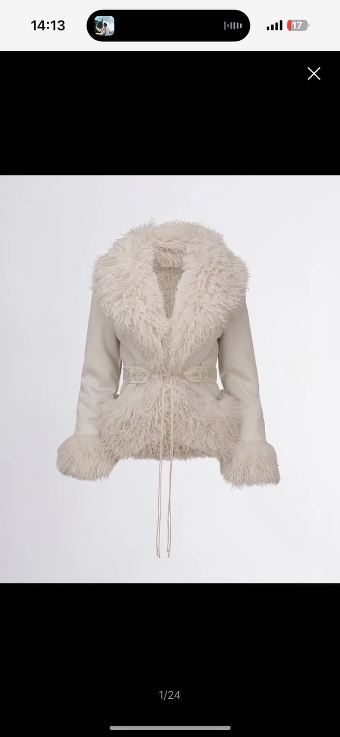 스컬프터 퍼 로브 자켓 Beaded Faux Fur Robe 상품이미지1