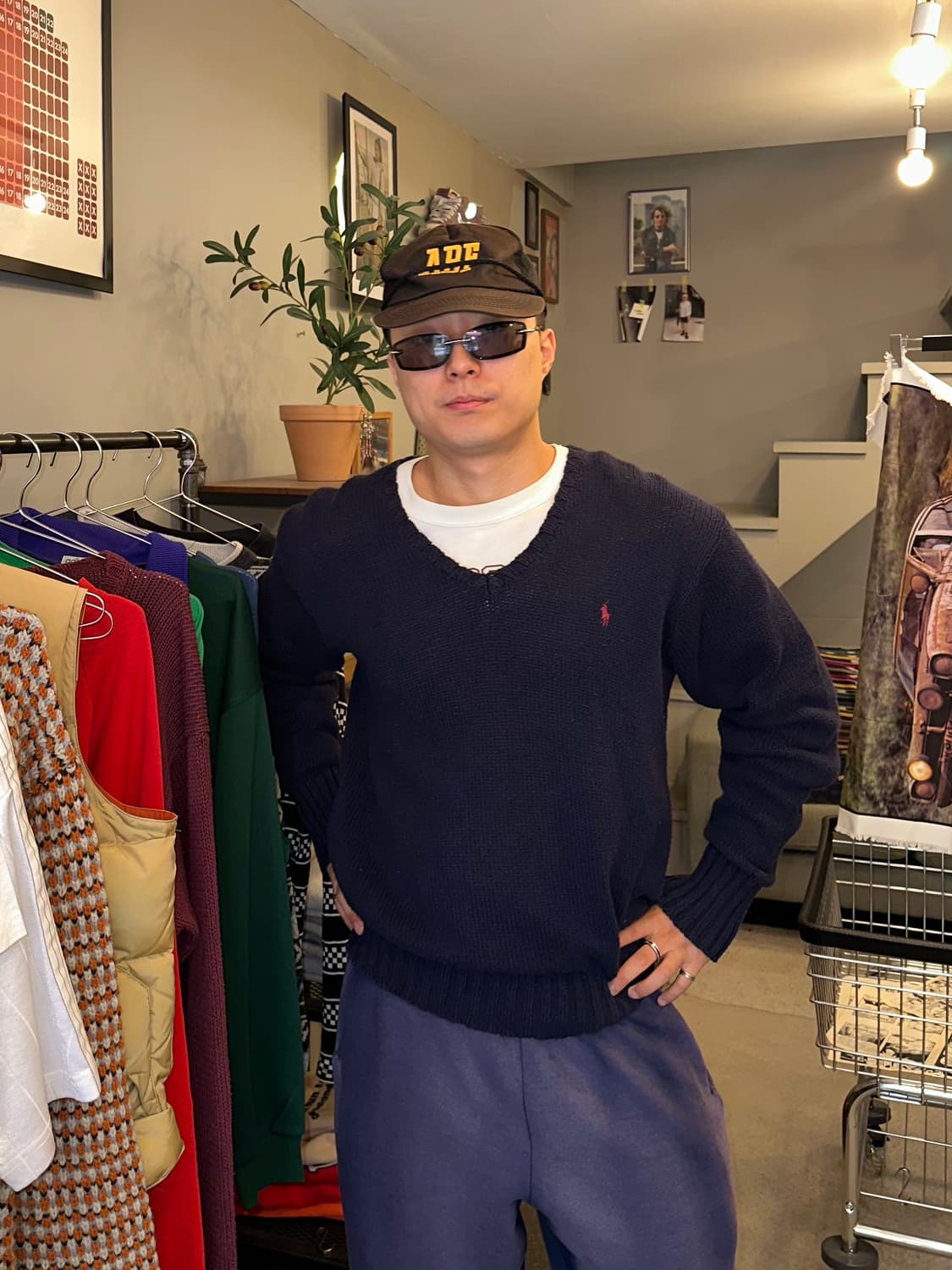 90’s Polo Ralph Lauren v-neck logo knit 상품이미지1