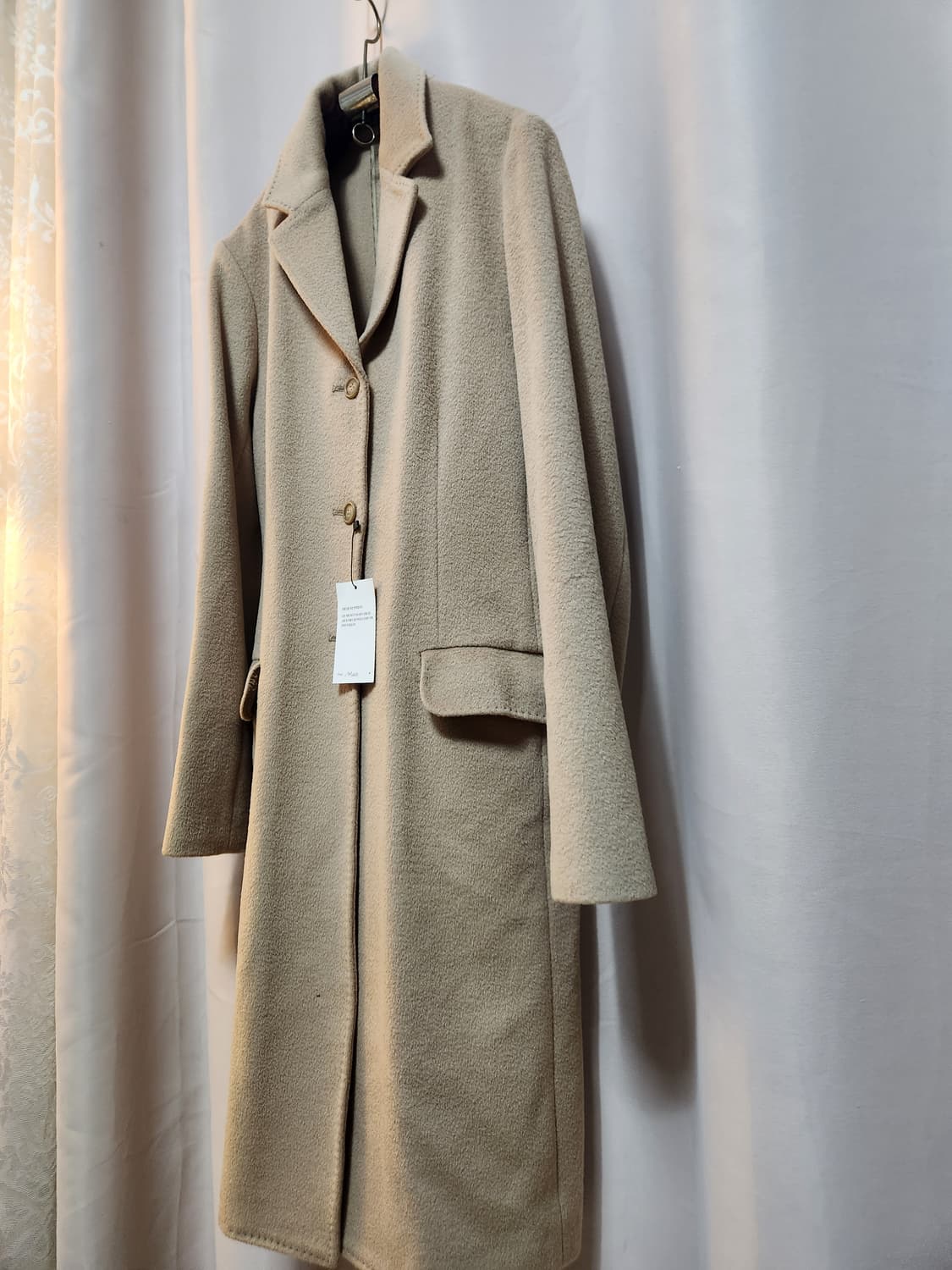 띠어리베이지색 롱 코트 상품이미지2