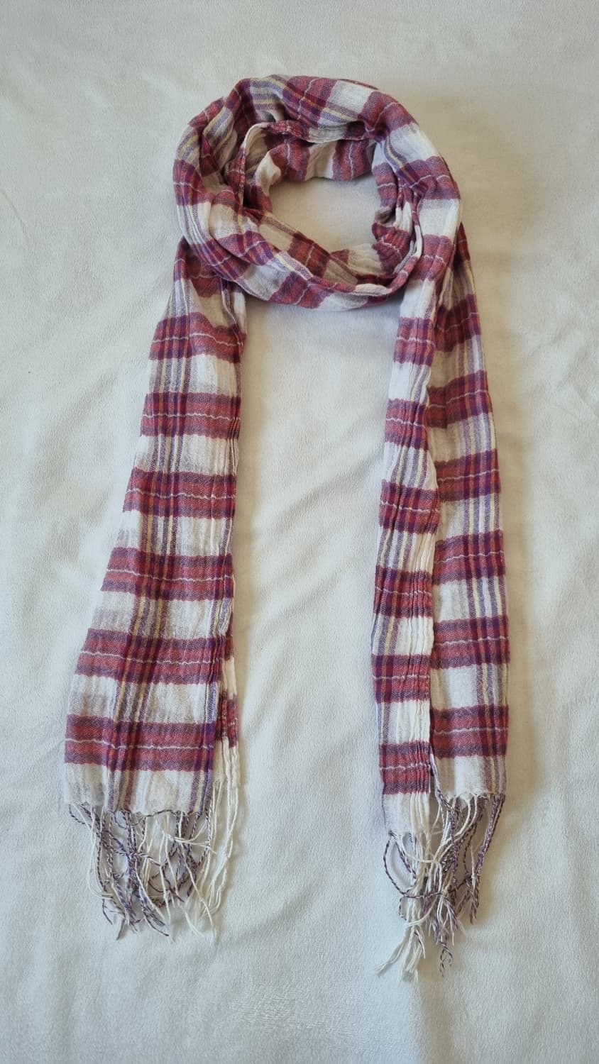 빈티지 모리걸 하구미 체크 머플러 상품이미지1