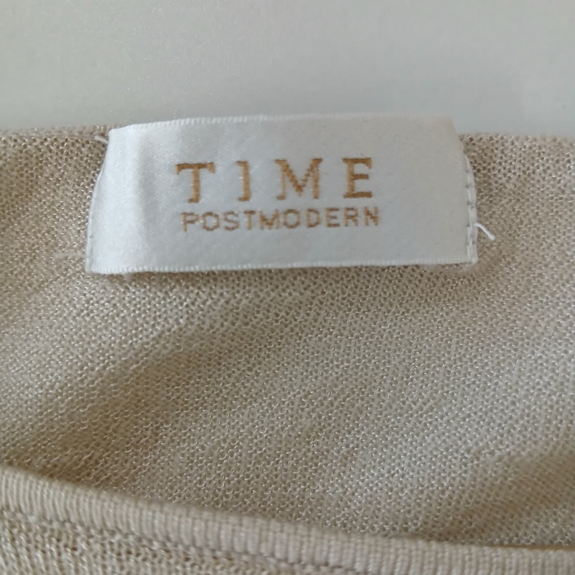 TIME 타임 아이보리색 니트 긴팔 티셔츠 상품이미지5