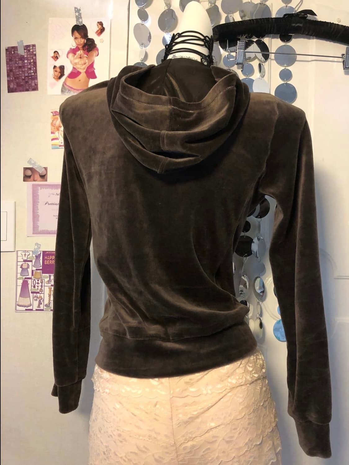 brown velvet cubic hoodie 상품이미지2