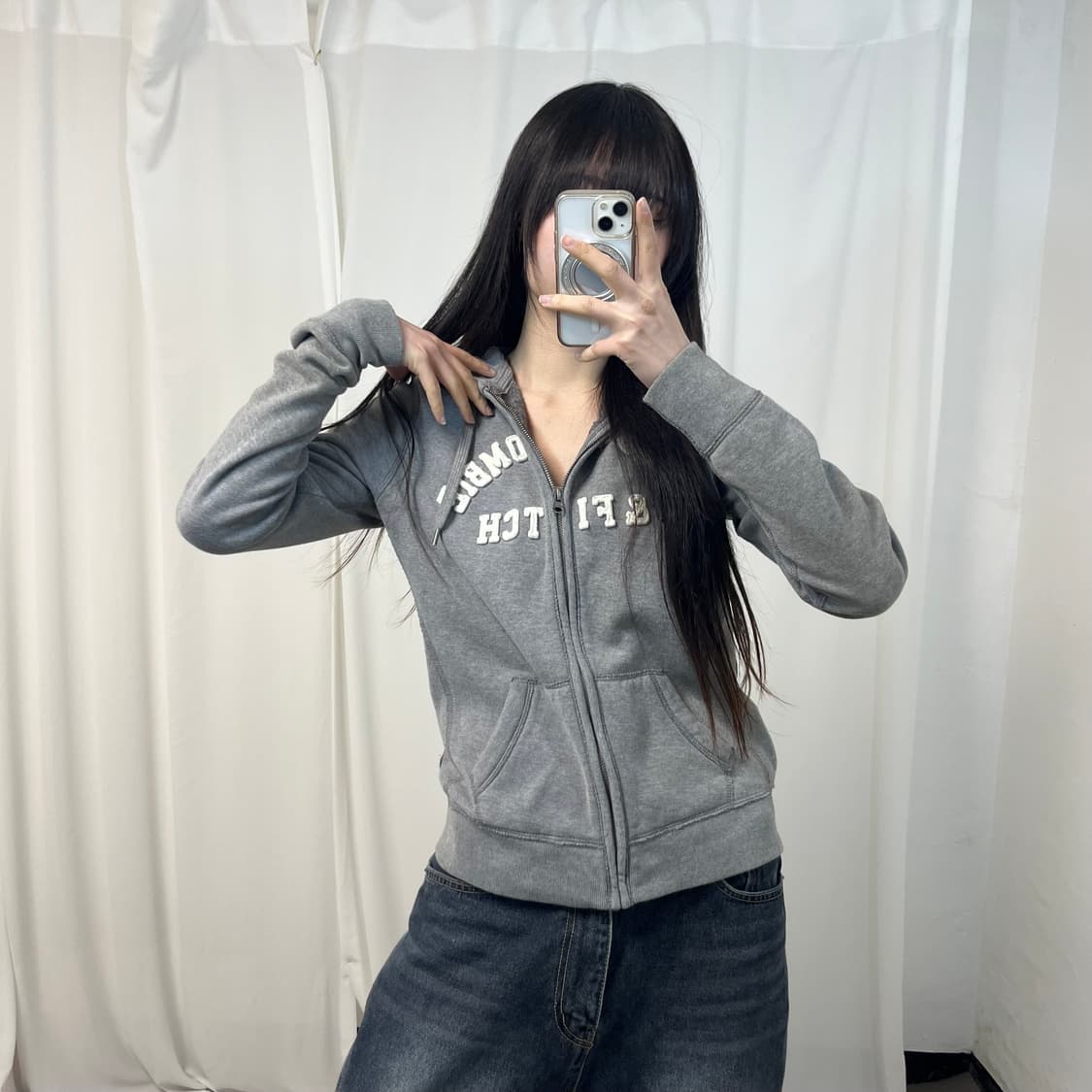 Abercrombie Grey Hood Zip-up 상품이미지2