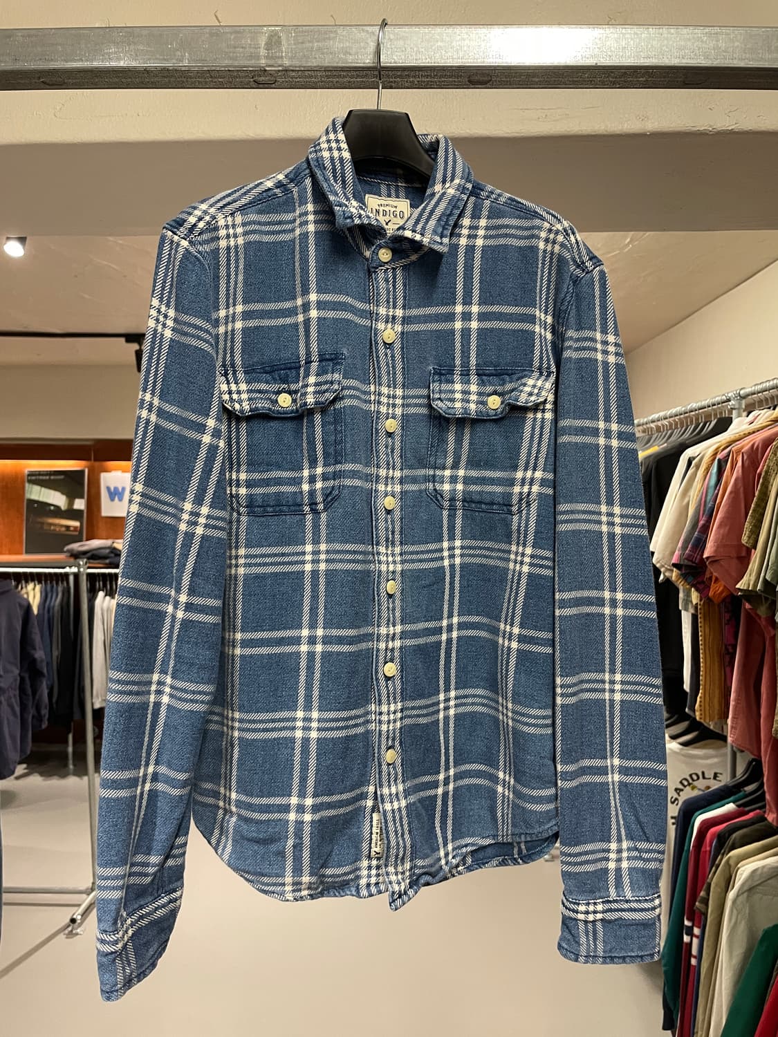 빈티지 체크 플란넬 셔츠(블루)   상품이미지6