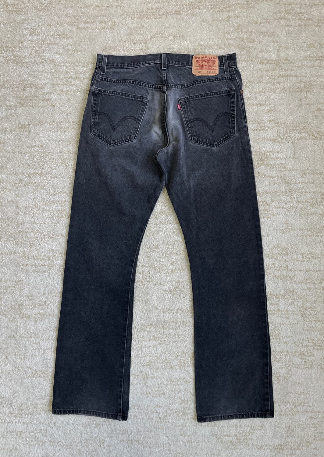 [34x34] 00s 리바이스 517 부츠컷 블랙 그레이 데님 진 상품이미지3