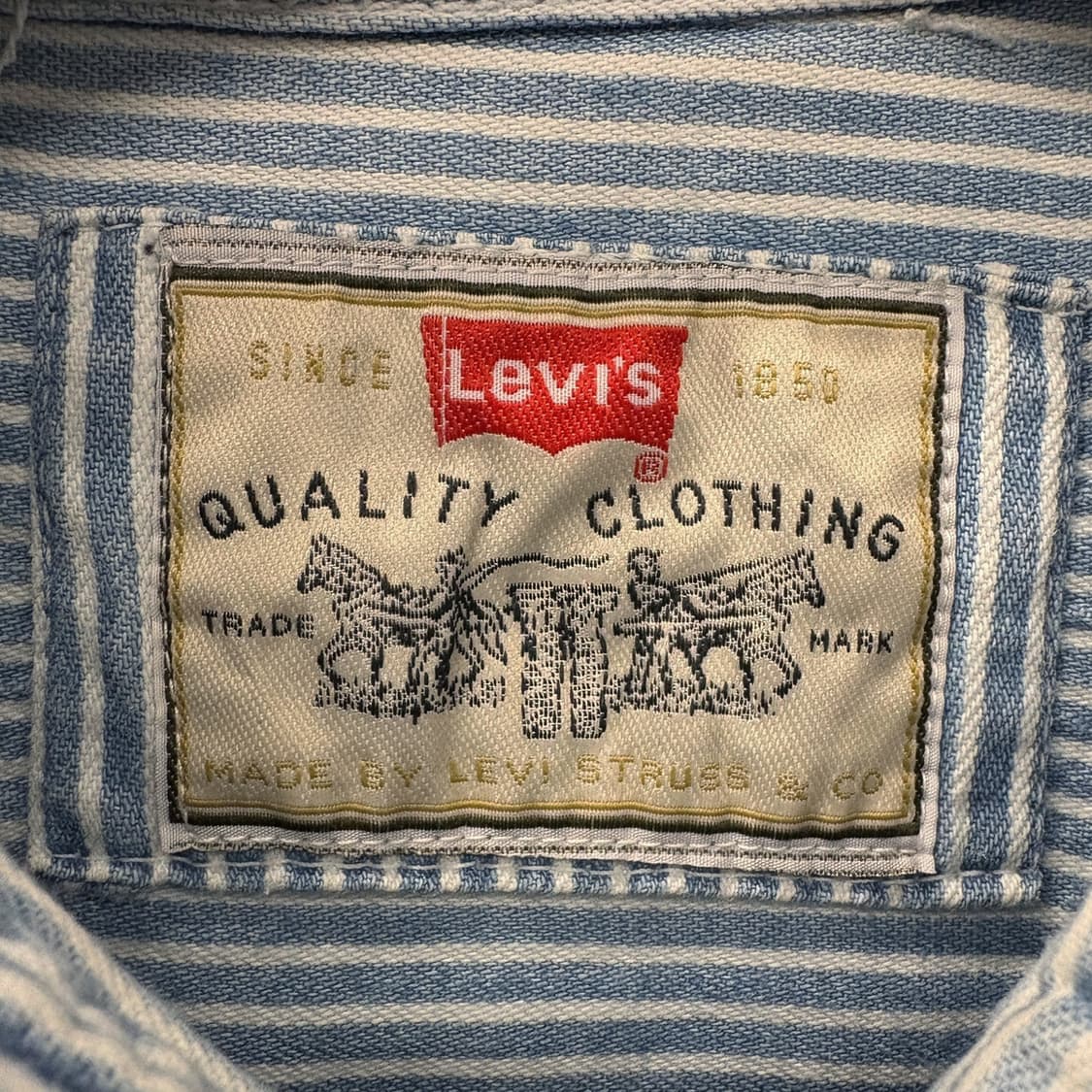 90s 리바이스 히코리 스트라이프 데님 워크셔츠 펄스냅 N736 상품이미지6