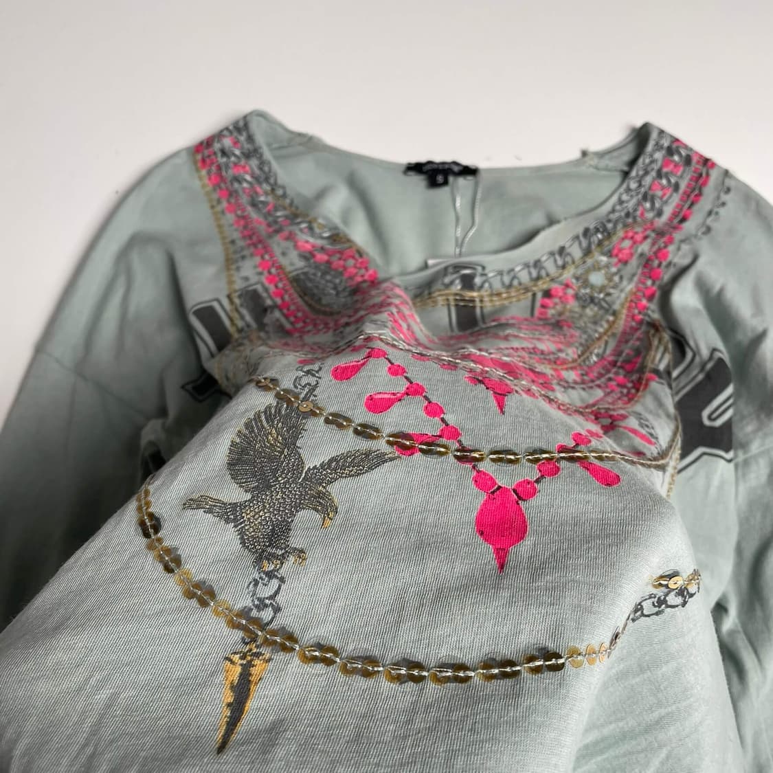 Denny rose 비즈 목걸이 러플 롱 슬리브 (italy)   상품이미지5