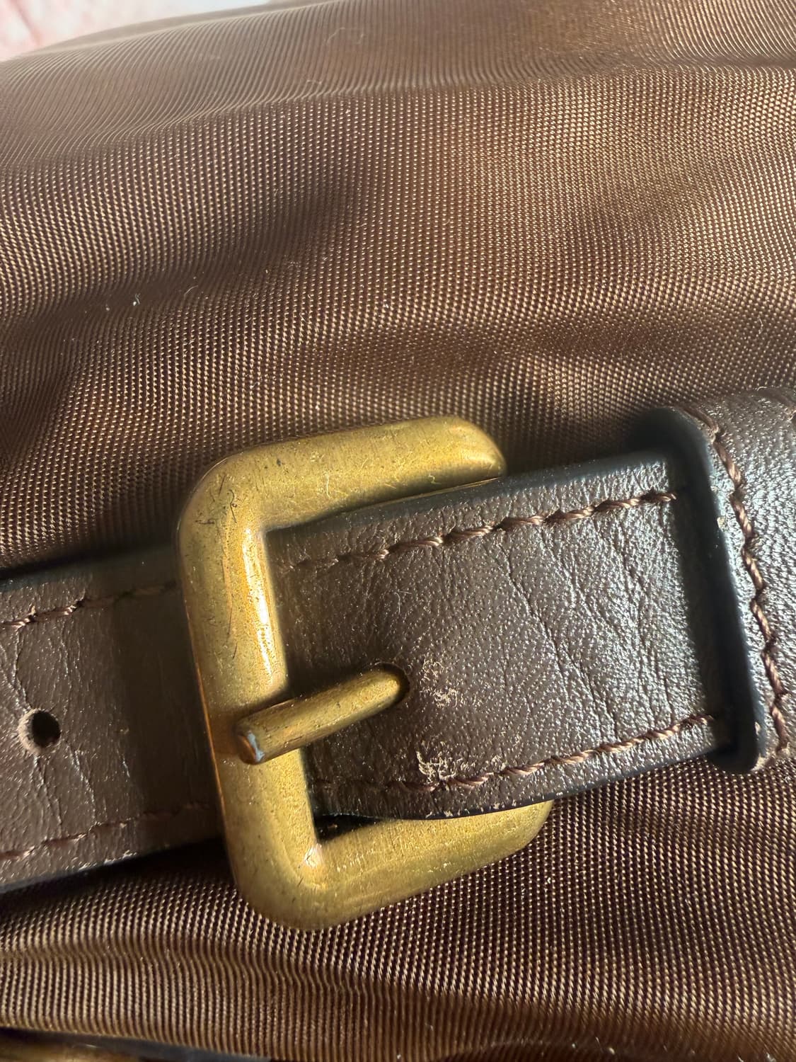 프라다 테수토 나일론 브라운 레더 트림 투웨이 핸드백, 숄더백 상품이미지7