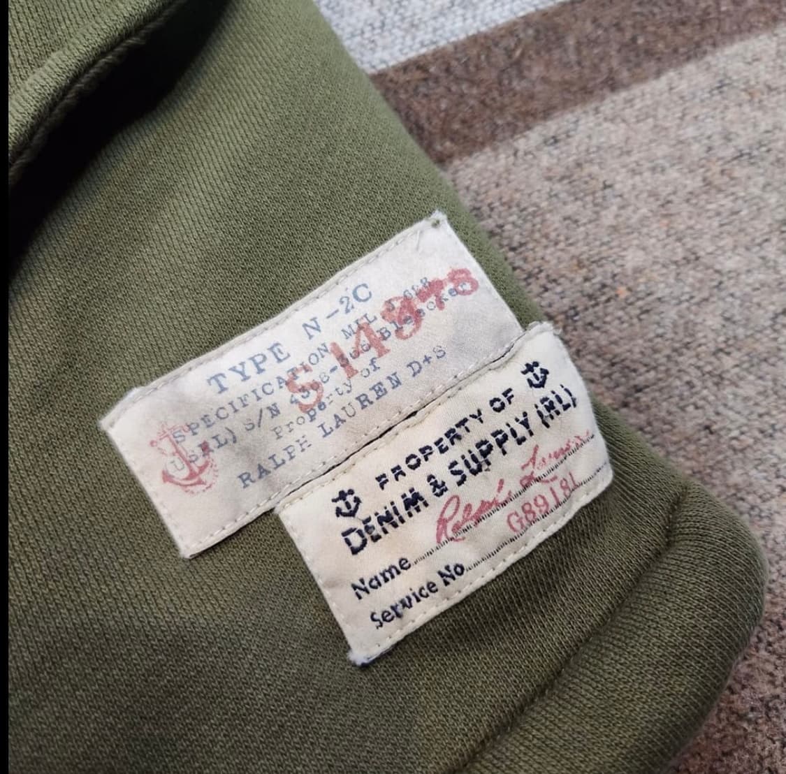 폴로 데님앤서플라이 스웻 M-65 필드 자켓 L 성조기 상품이미지3