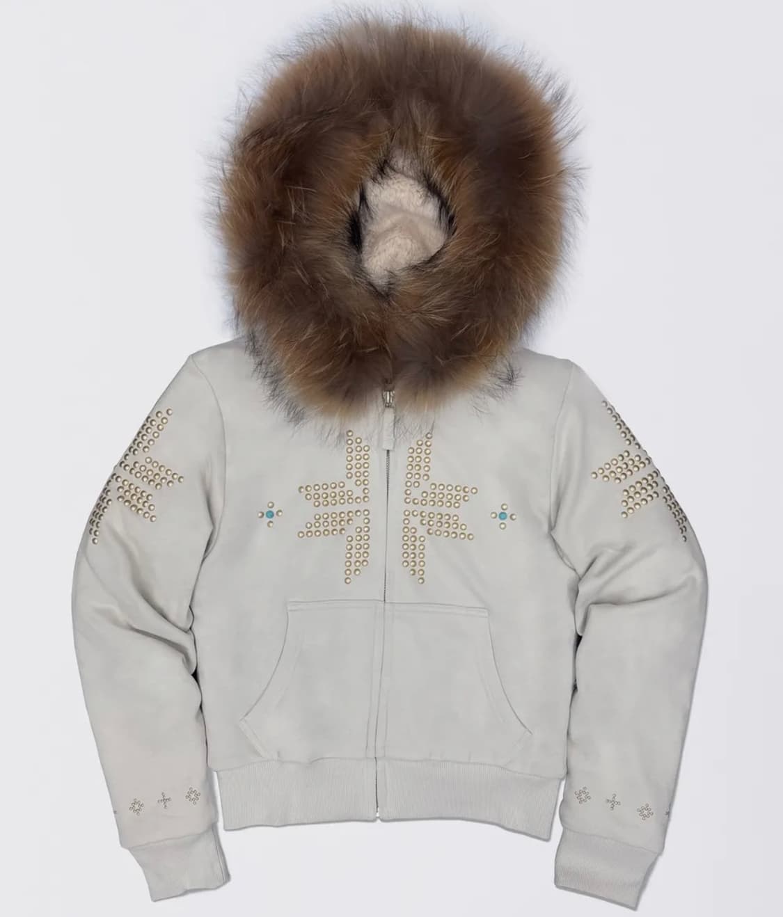 스컬프터 퍼 후드집업 상품이미지1