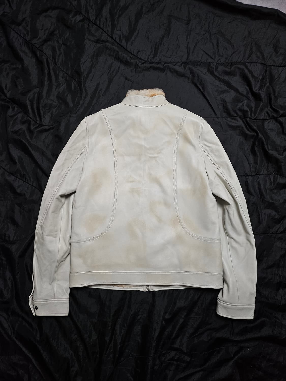 Leather 아이보리 양가죽 레더 자켓 상품이미지2