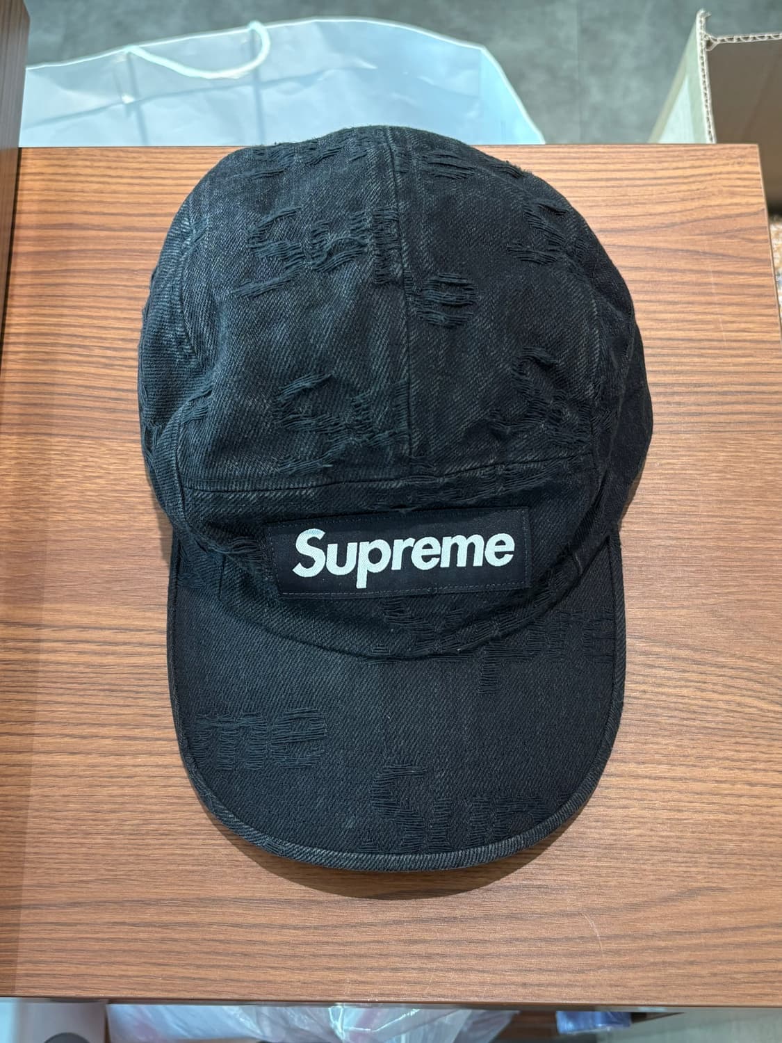Supreme 슈프림 데미지 캠프캡 캡모자 블랙 상품이미지2
