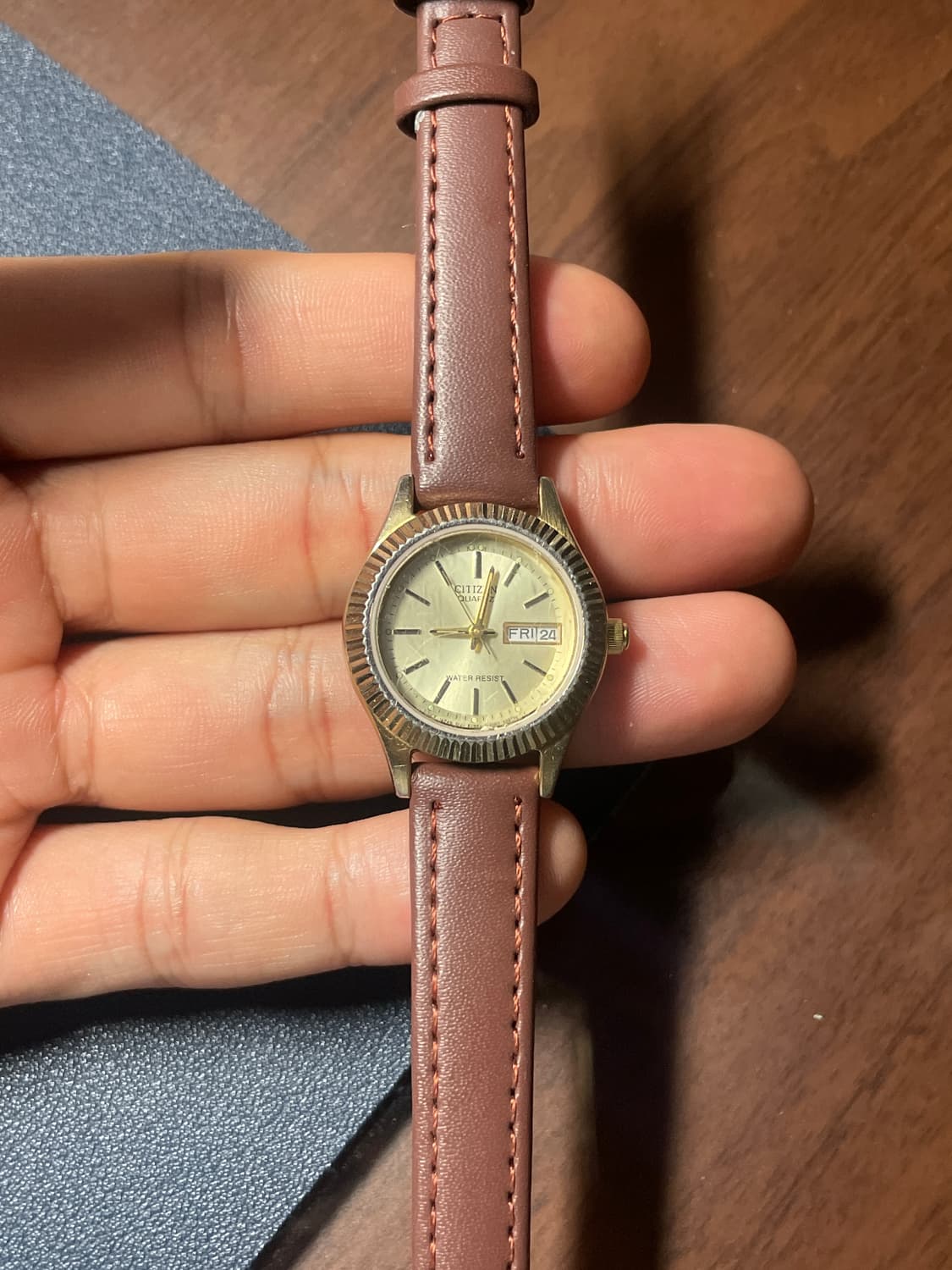 빈티지 시티즌 쿼츠 레더 시계 상품이미지4