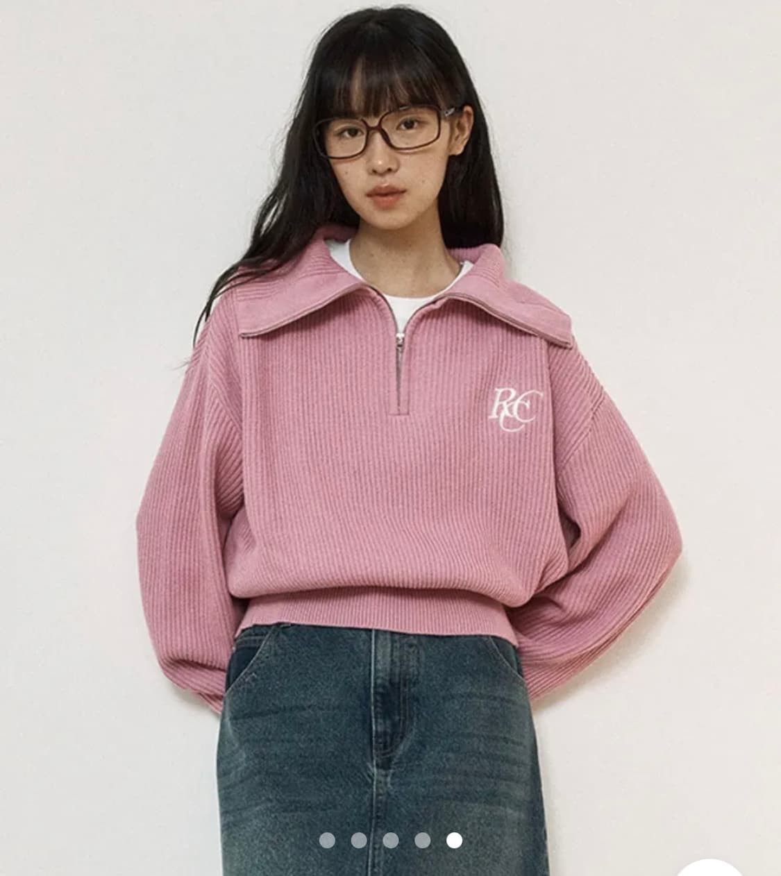 로씨로씨 하프 니트 집업 상품이미지2