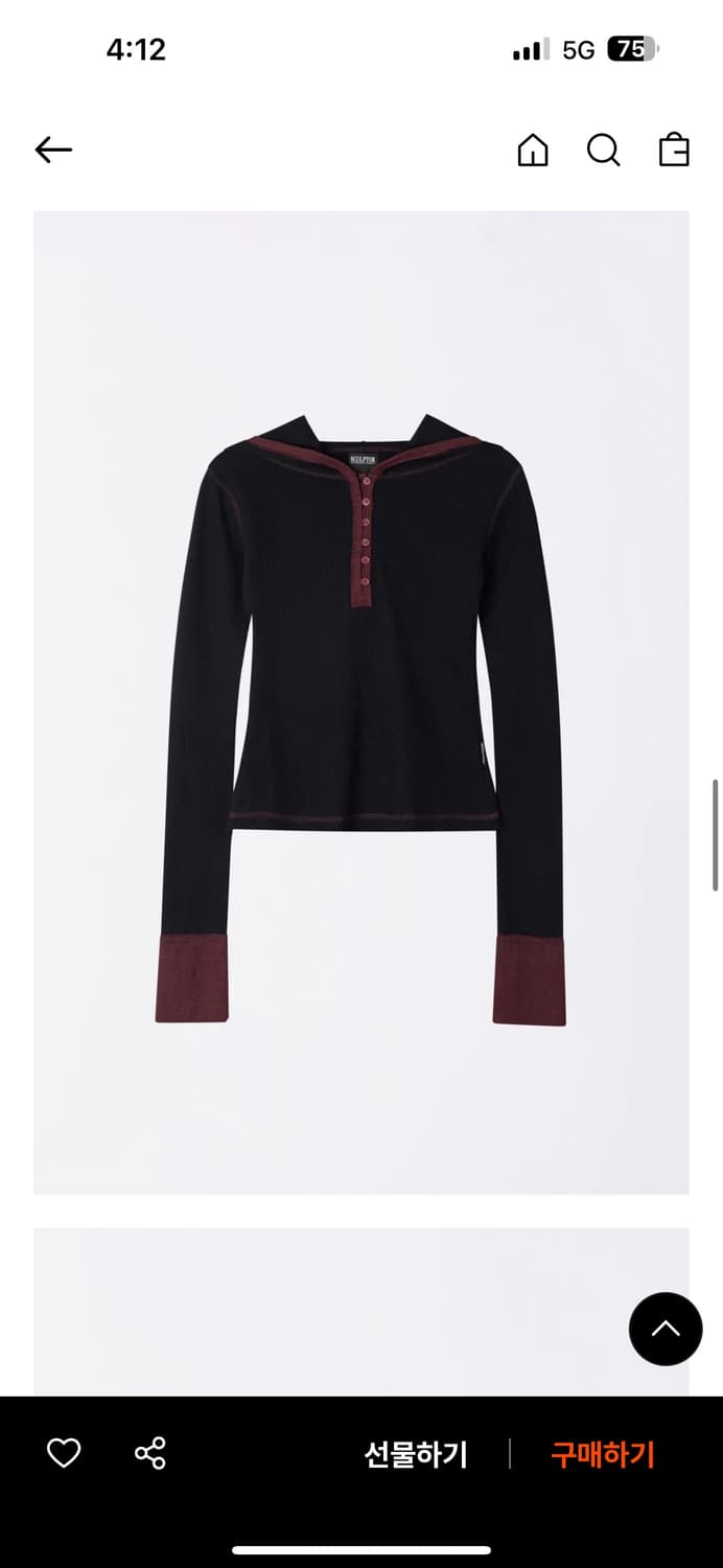 SCULPTOR Heather Hoodie Tee Black M 상품이미지1