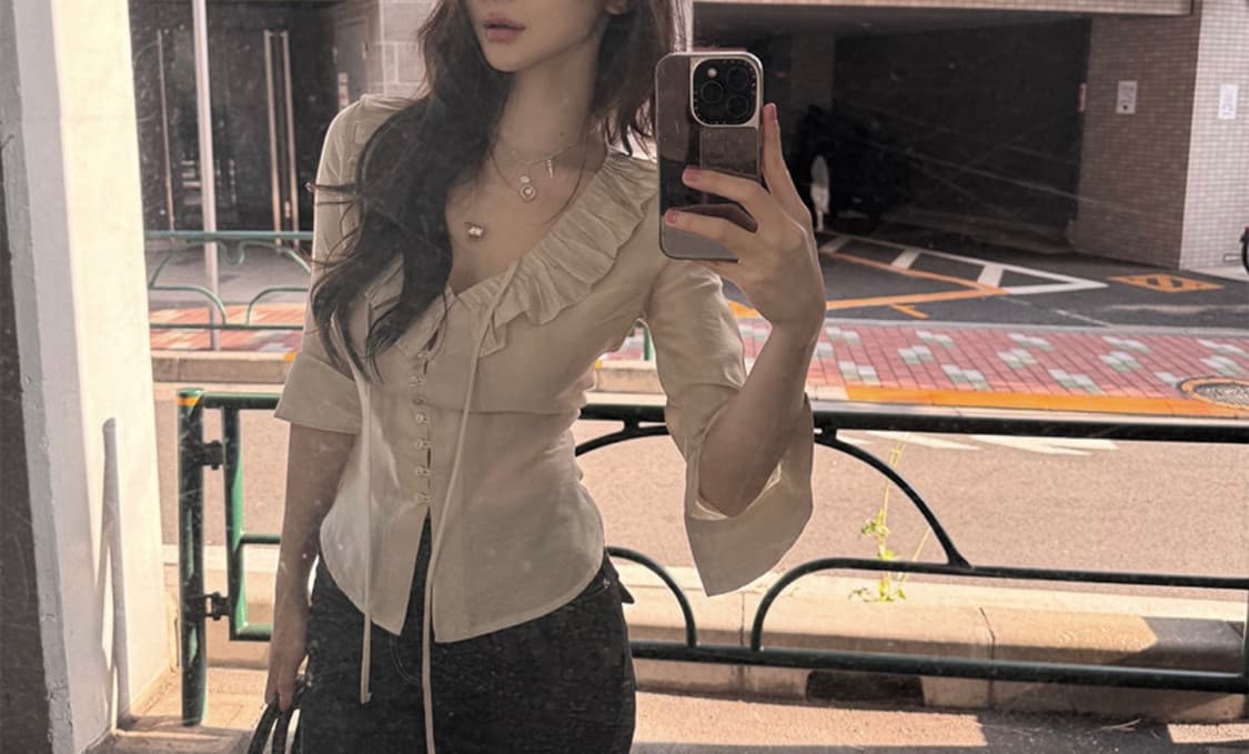 아이보렛 pintuck frill bl 상품이미지2