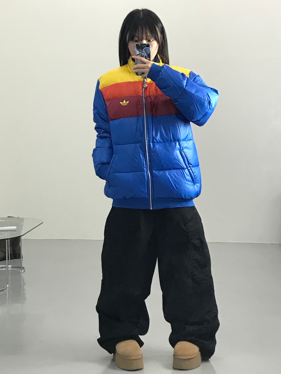 아디다스 컬러블록 오리털 패딩 점퍼 상품이미지2