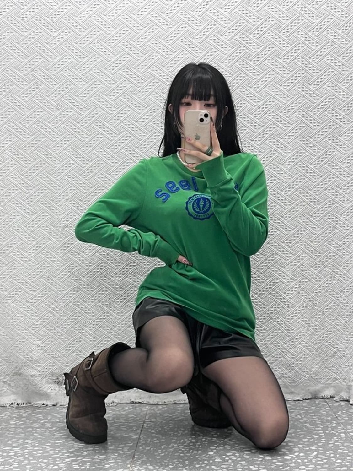 아베크롬비 빈티지 Y2K 레트로 그린 롱슬리브 M C11674 상품이미지2