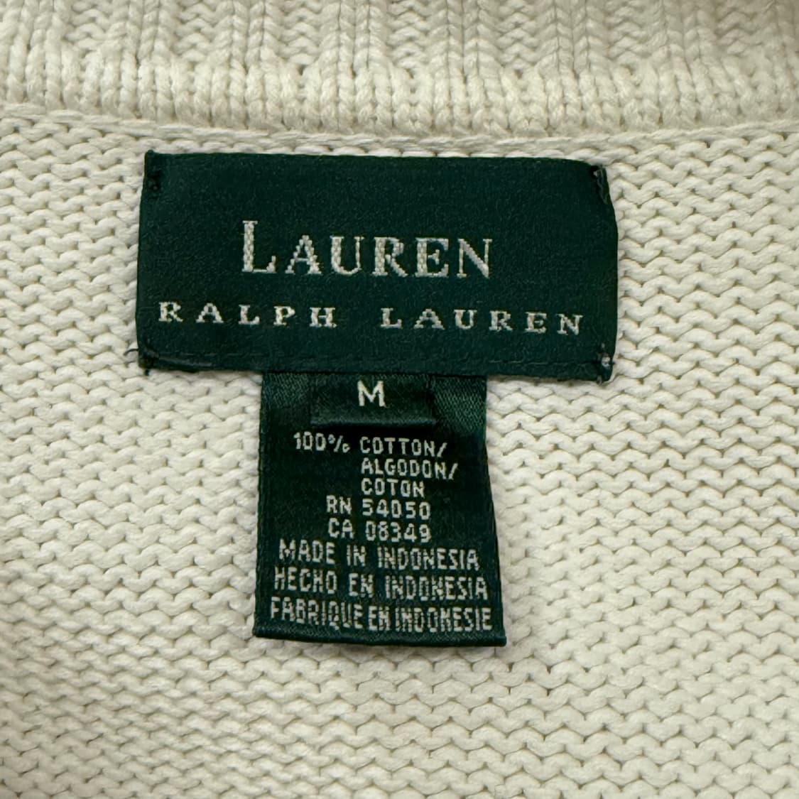 폴로 랄프로렌 화이트 니트 반집업  상품이미지5