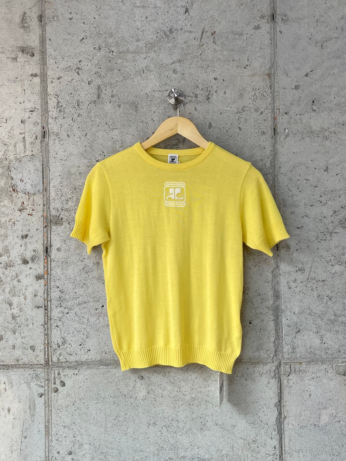00s Courreges 꾸레쥬 로고 탑 옐로우 상품이미지2