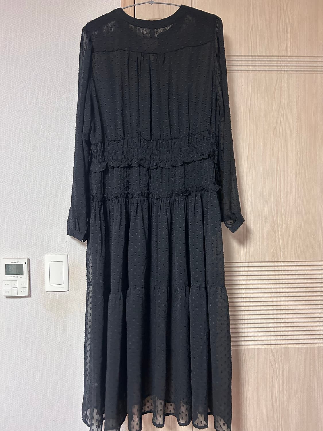 까샤렐 블랙 셔링 롱원피스 55~66 상품이미지2