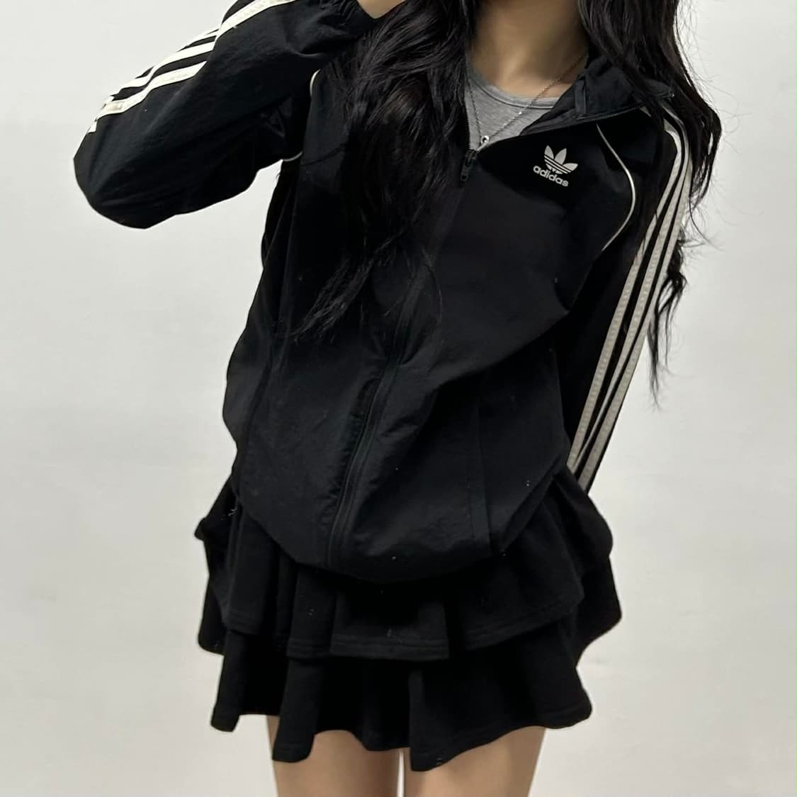 아디다스 신형 SST 블랙 윈드브레이커 자켓 바람막이 희귀져지(XS) 상품이미지1