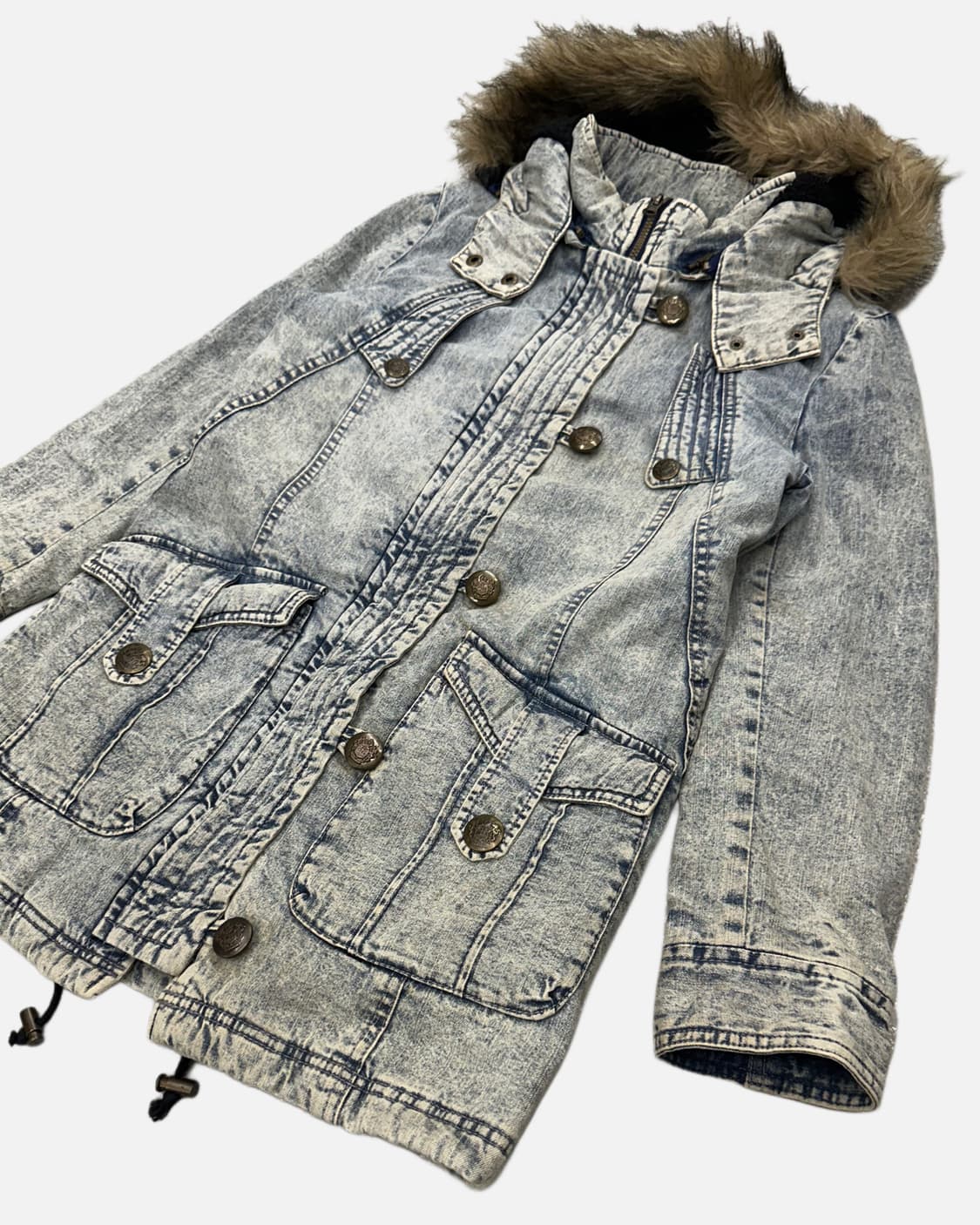  stone washing denim hood jumper 상품이미지5