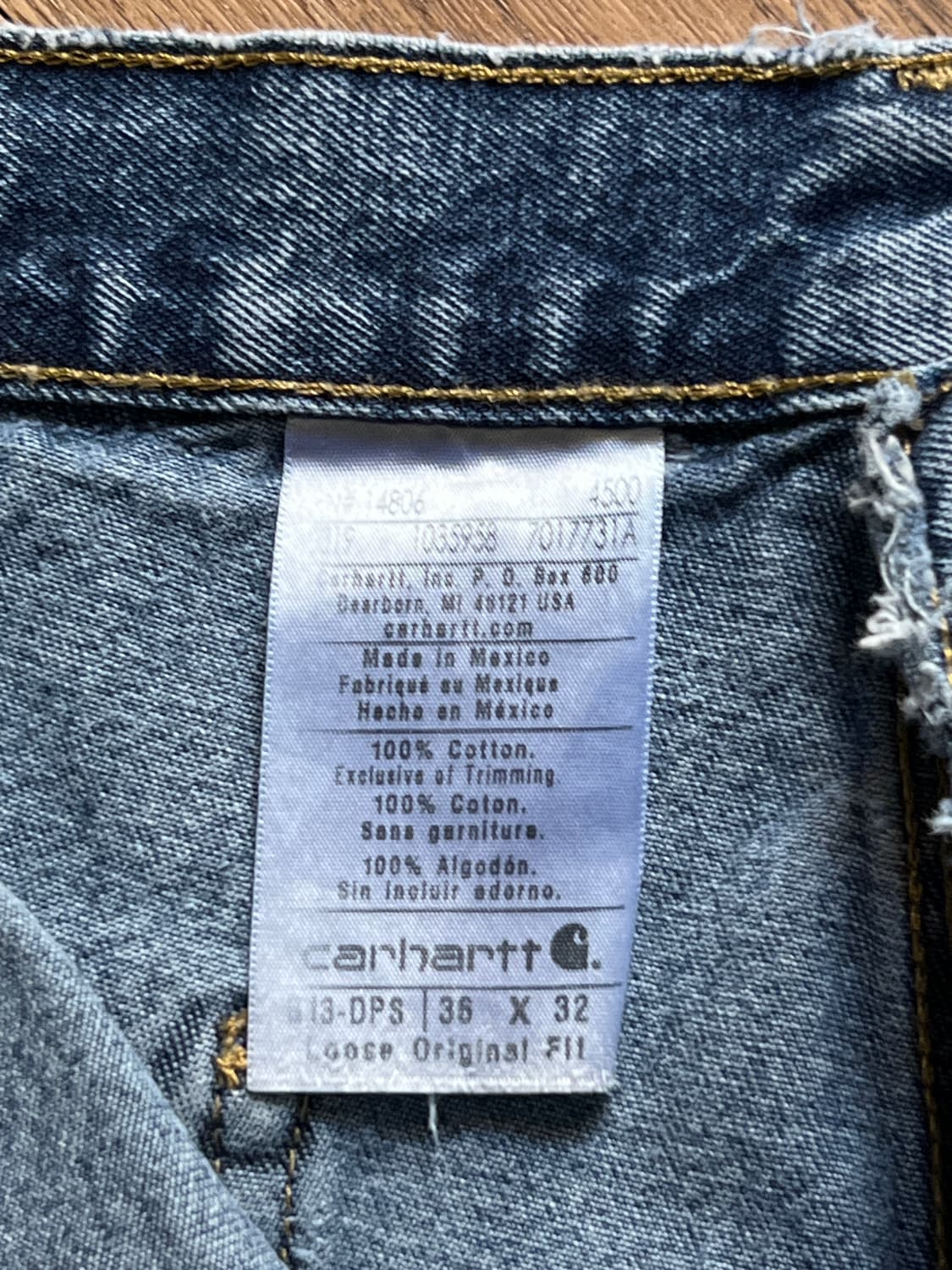 [36]칼하트 USA 빈티지 워싱 카펜터 워크 데님 팬츠 상품이미지9