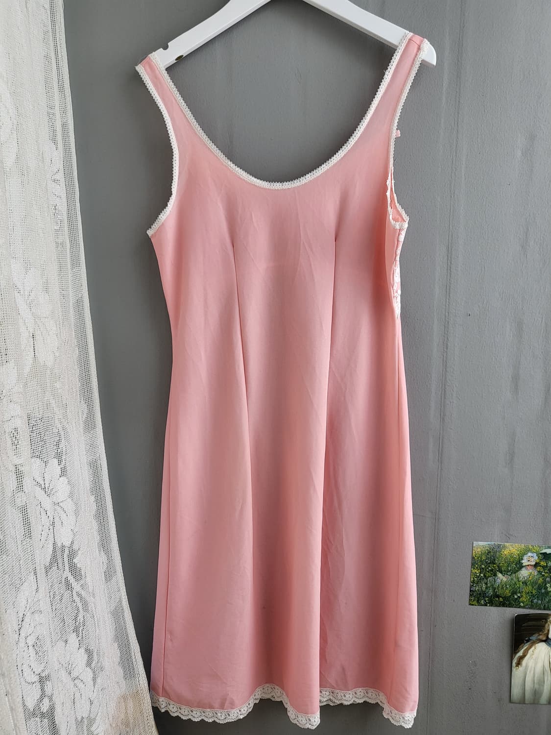 빈티지 소프트 코랄 핑크 슬립 드레스 상품이미지3