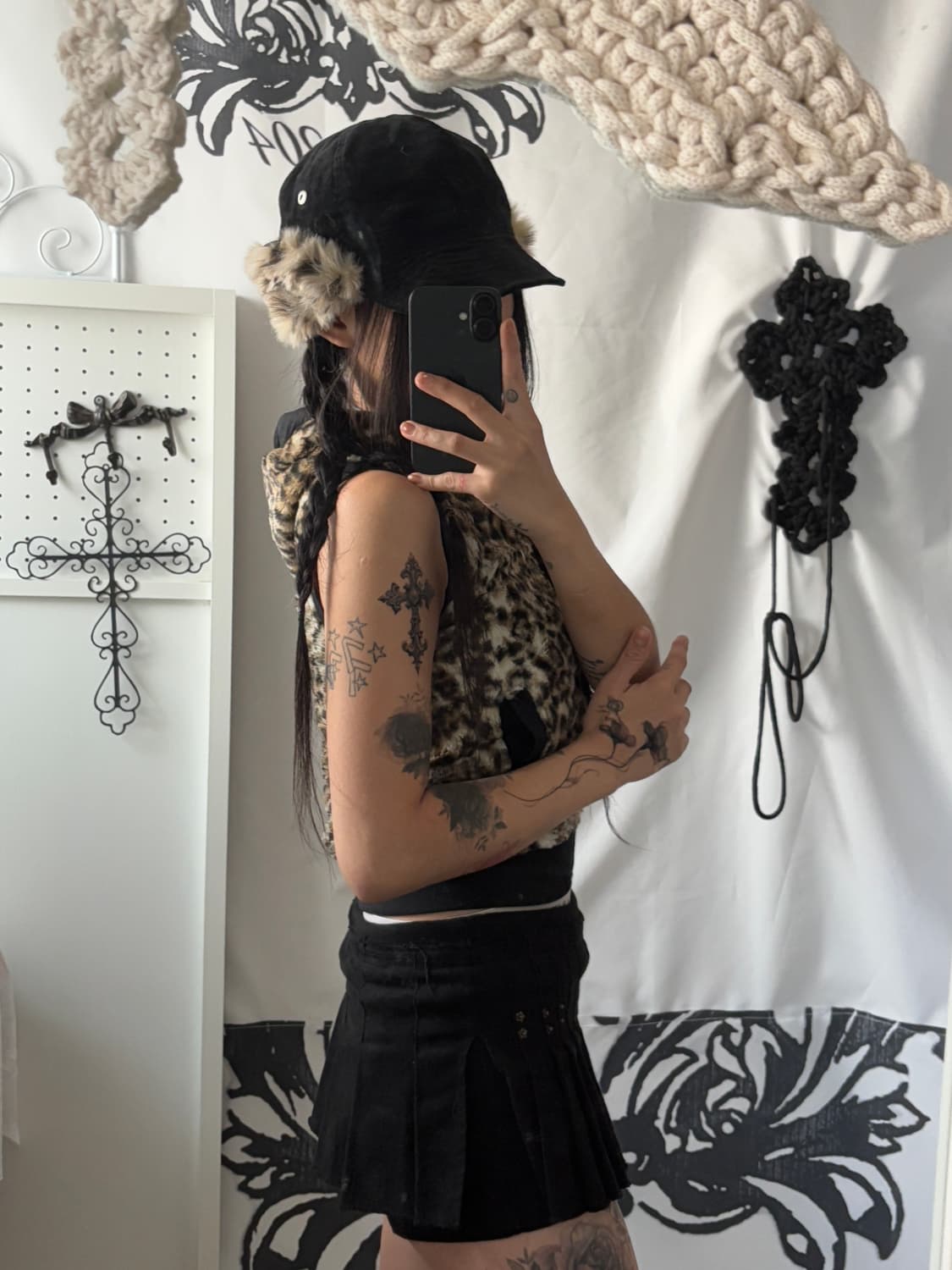 • Leopard Fake Fur Hooded Vest 상품이미지4