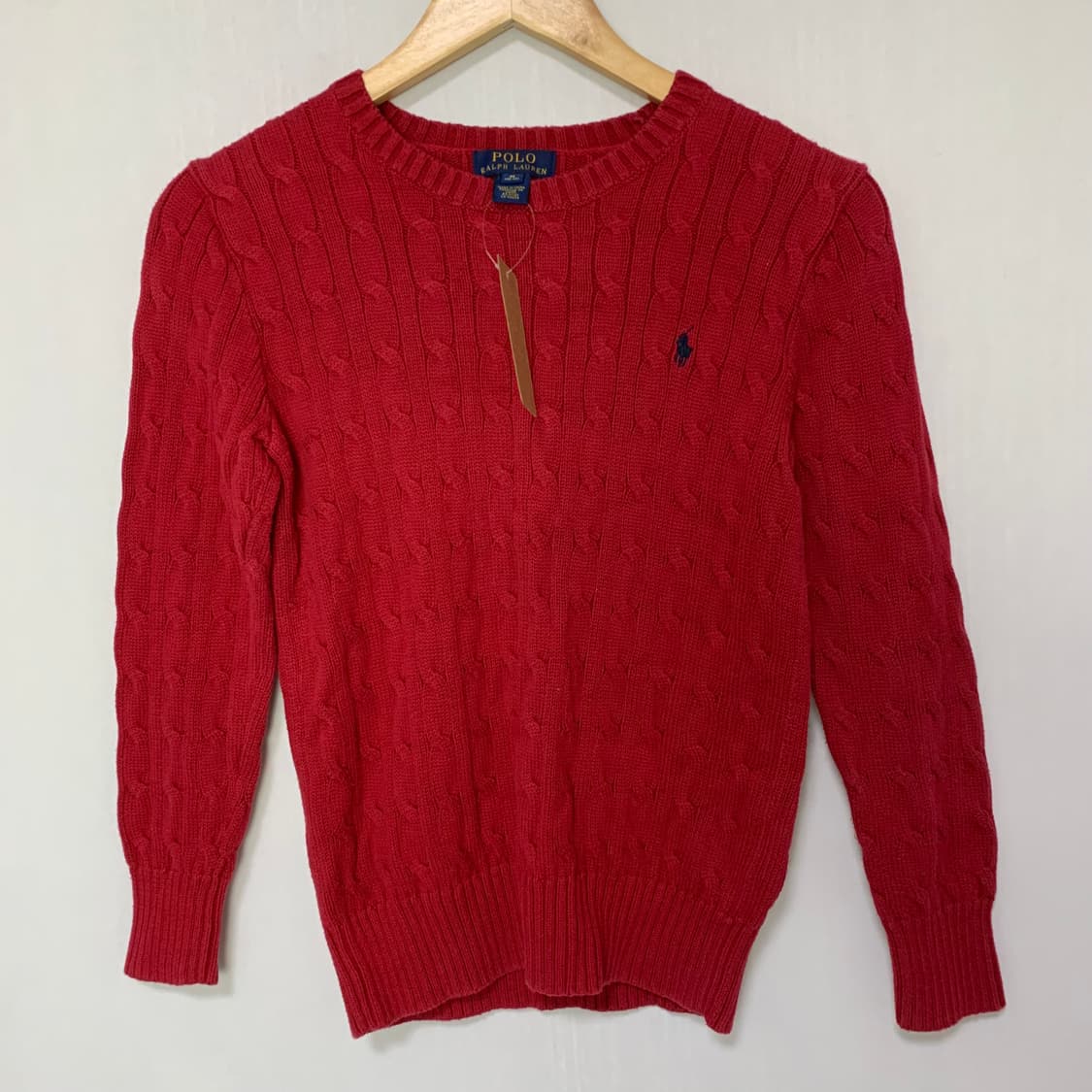 폴로 랄프로렌 레드 케이블 니트 키즈 M 여성 S 빈티지 스웨터 상품이미지2