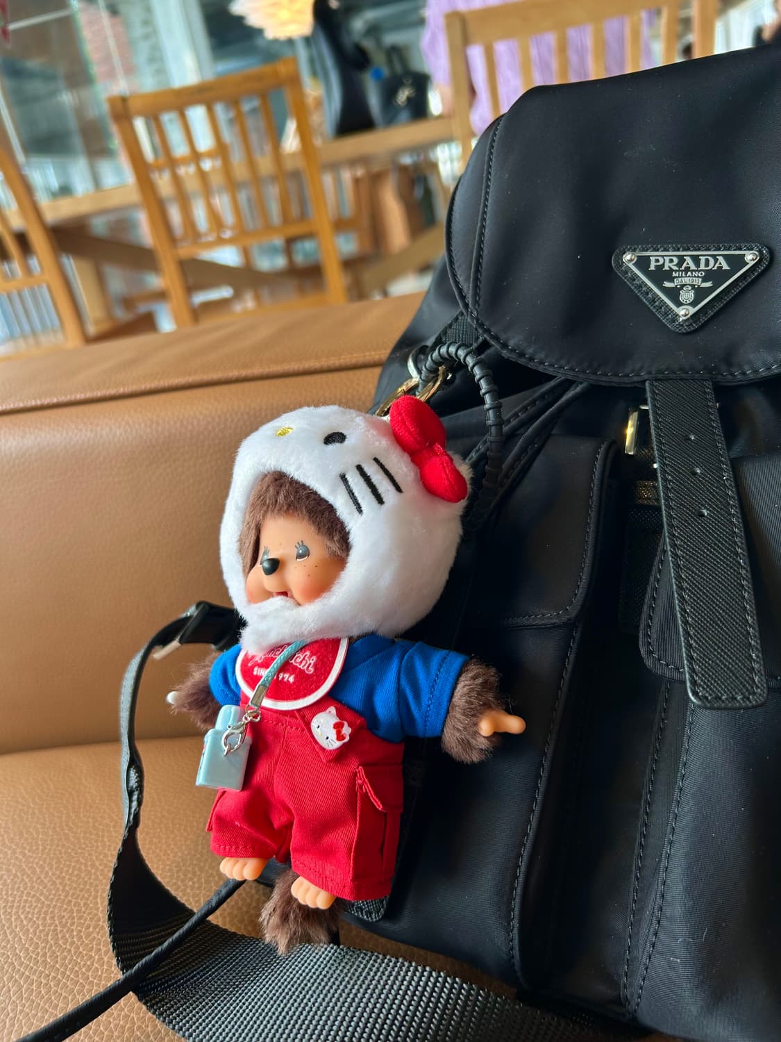 (88)♥️정품몬치치커스텀키링키티무드🍼🐒레드멜빵바지 상품이미지7