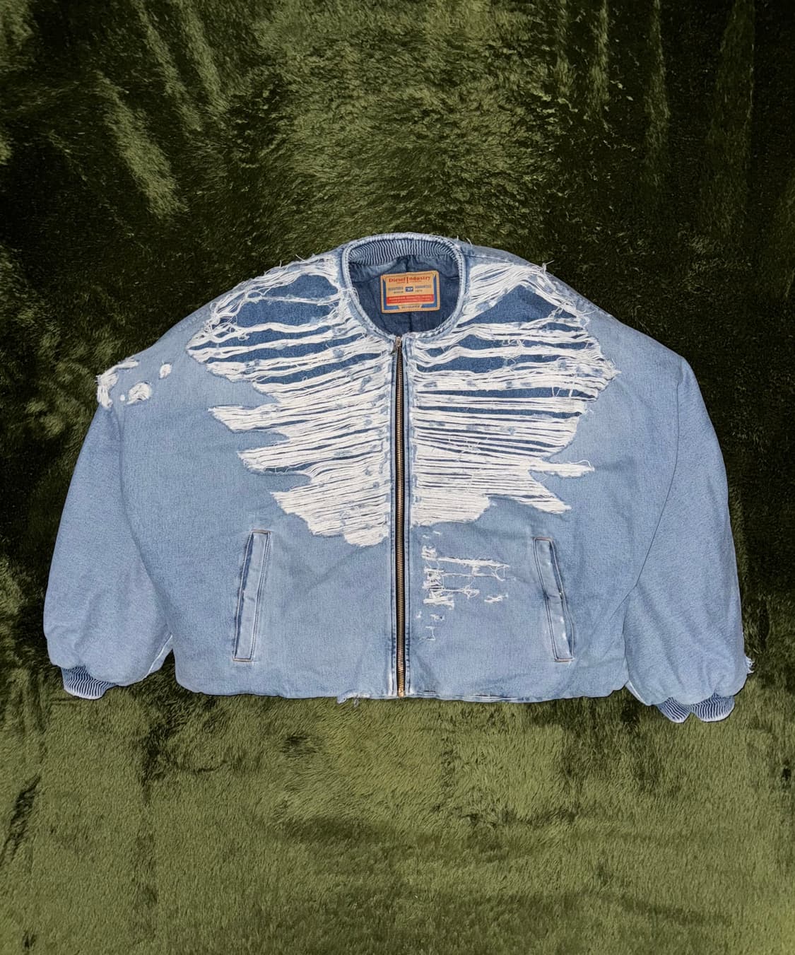 [XL] 디젤 디스트로이드 헤비웨이트 데님 봄버 자켓 라이트 인디고 상품이미지1