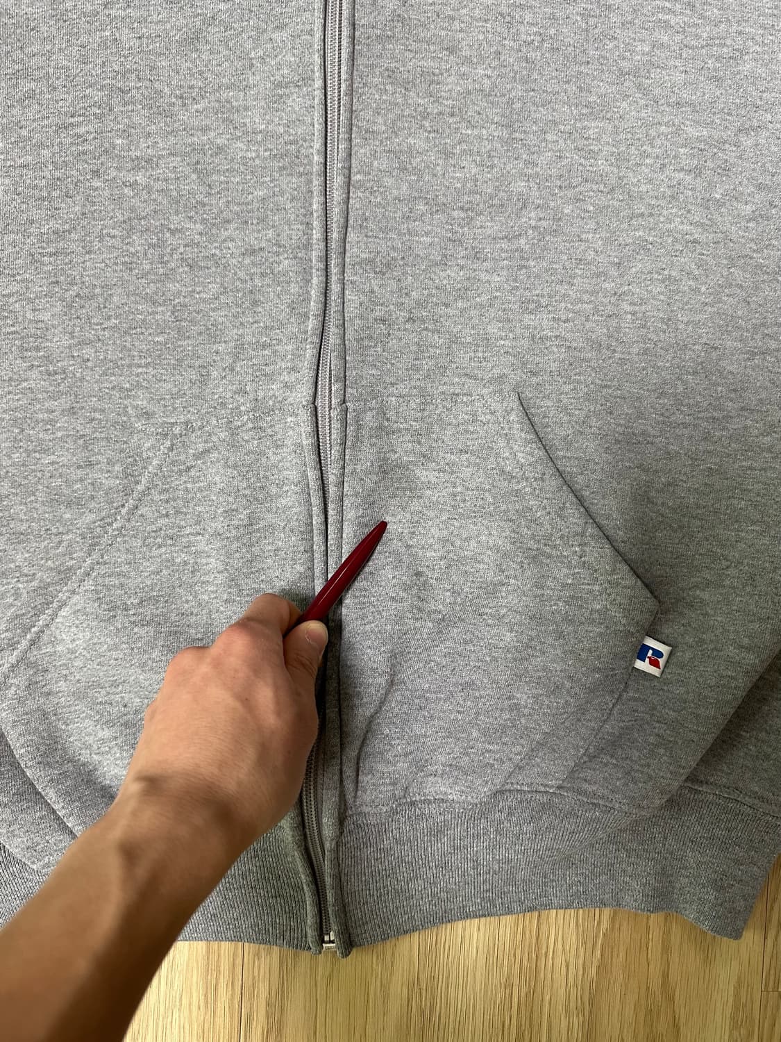 90s 빈티지 러셀 후드집업 그레이 L 상품이미지7