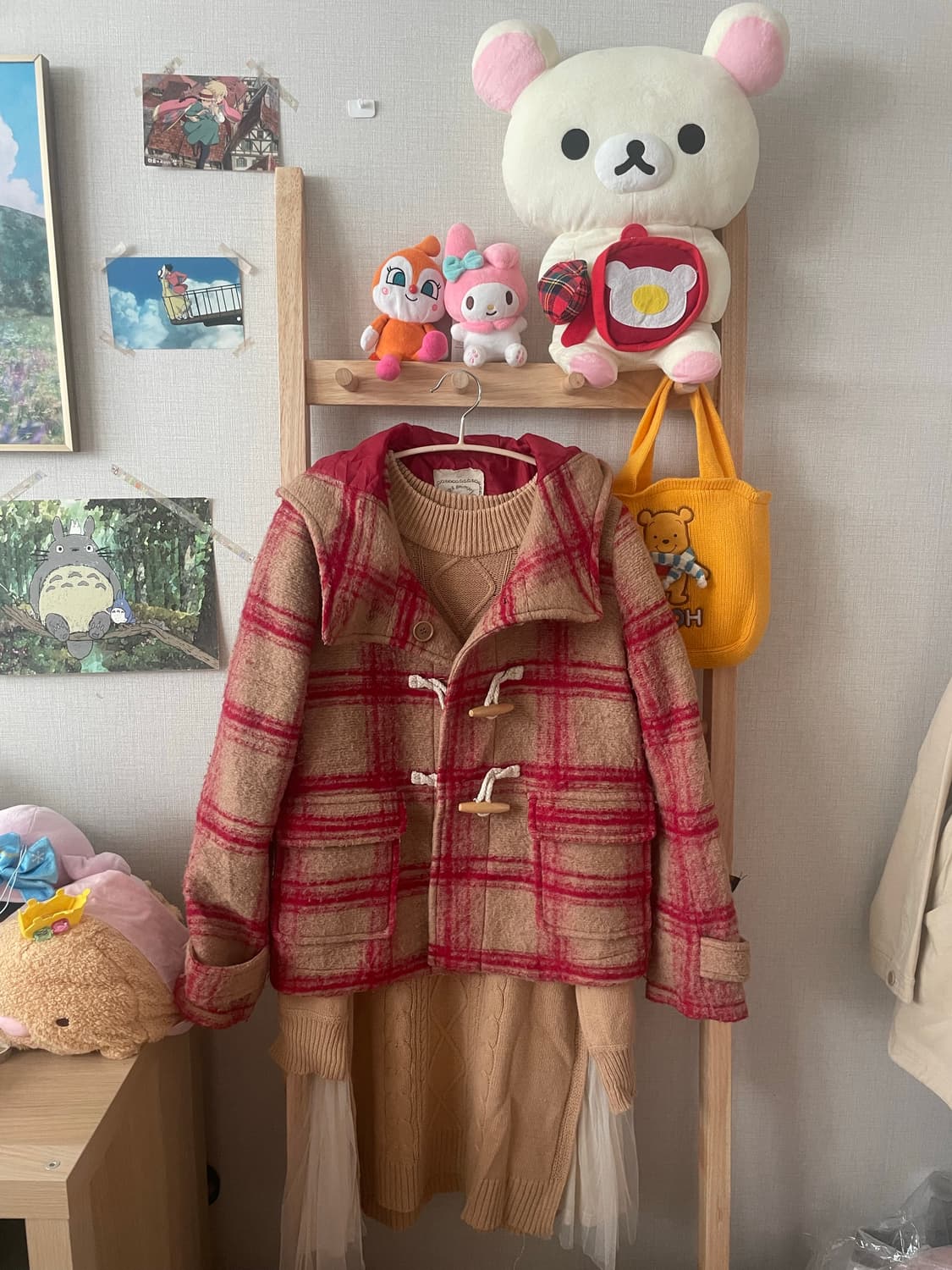 모리걸 빈티지 레드 체크 떡코 원피스 set 상품이미지1