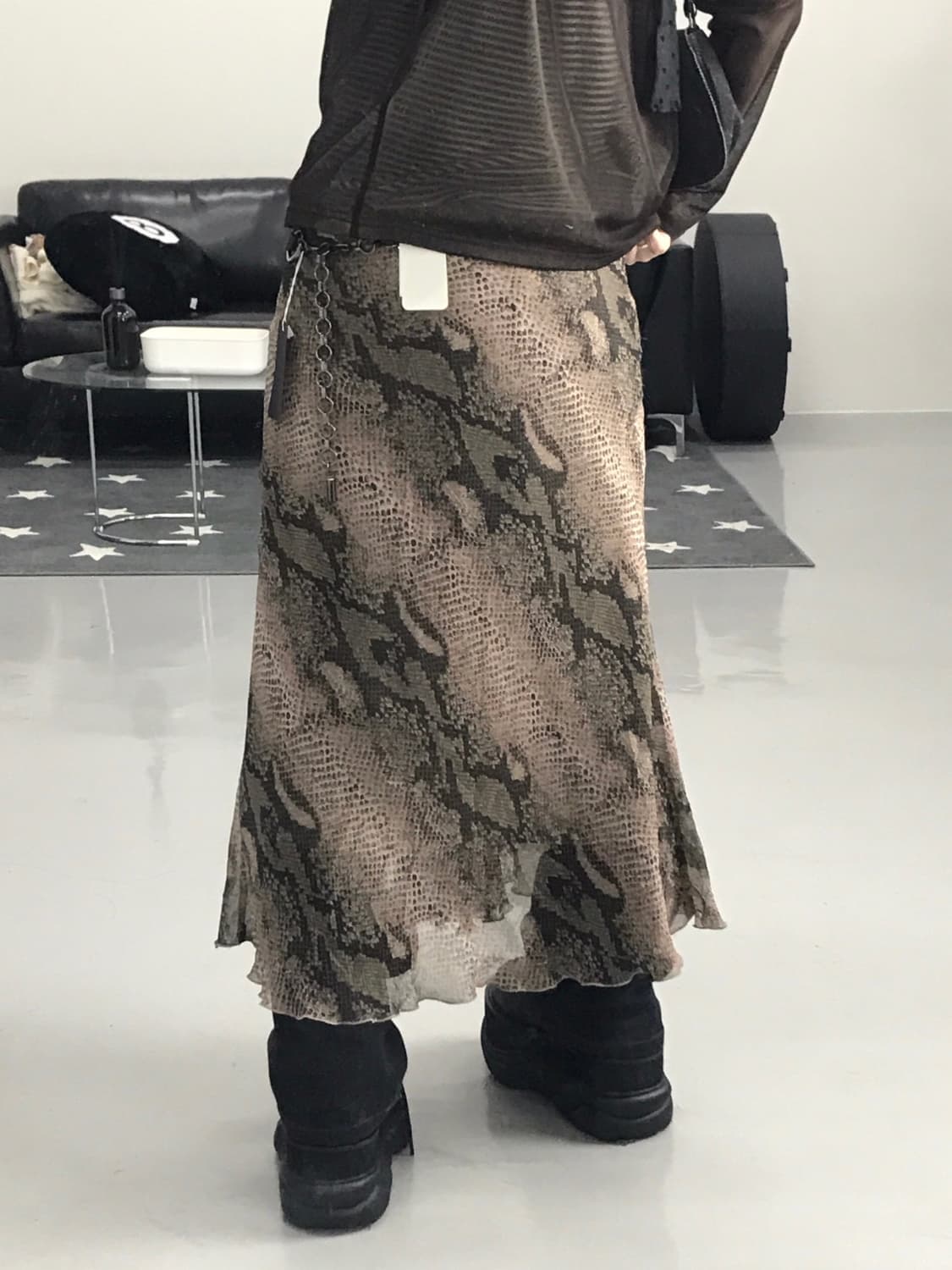 Jpn Poly Animal Long Skirts 상품이미지3
