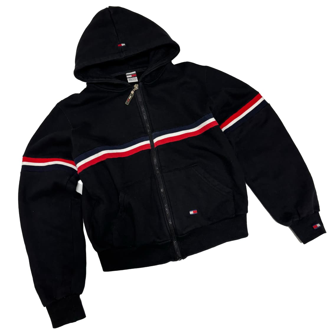 타미 걸 빈티지 90s 라인 배색 후드 집업 상품이미지1