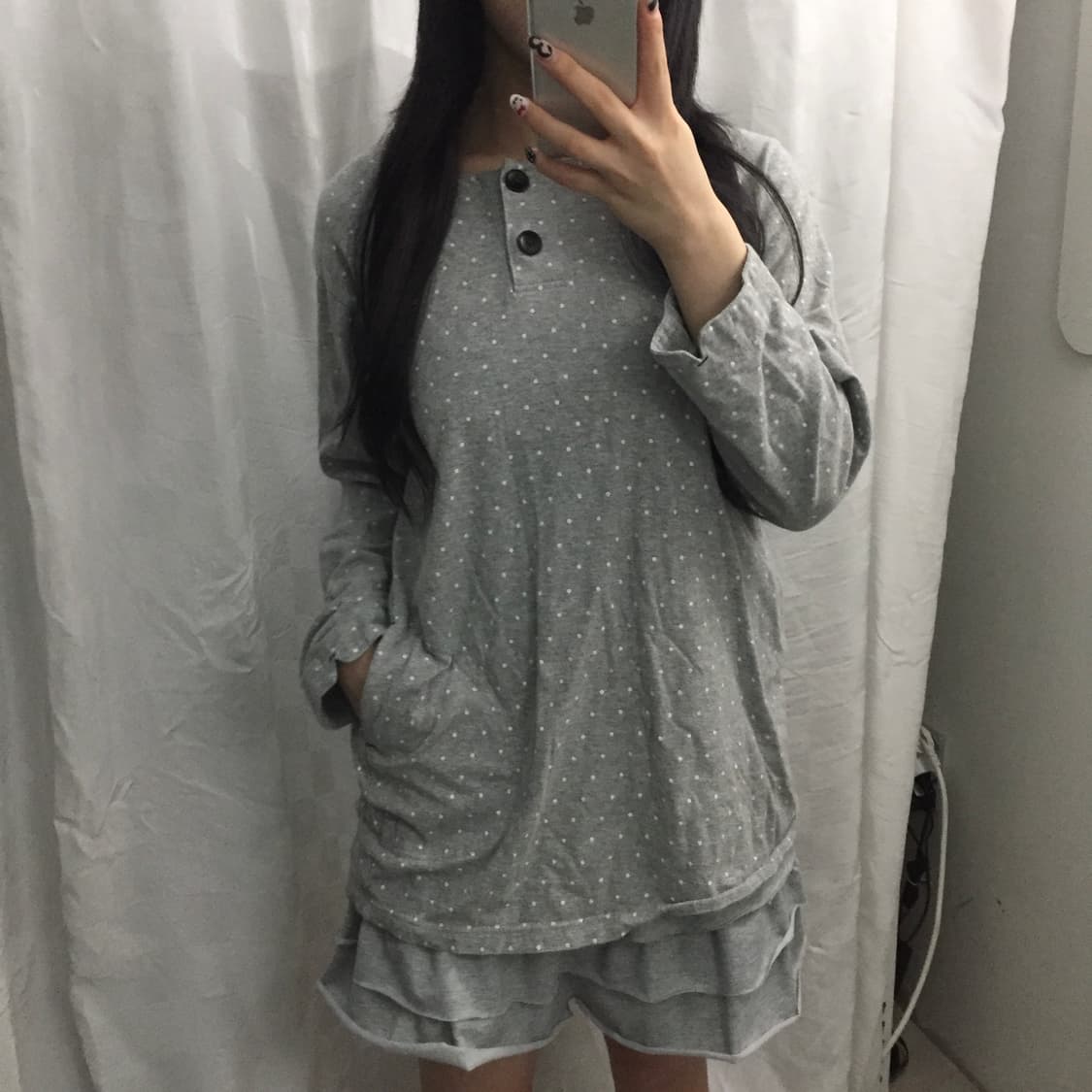 JPN Vintage 로리 히메갸루 도트 헨리넥 롱슬리브 상품이미지2