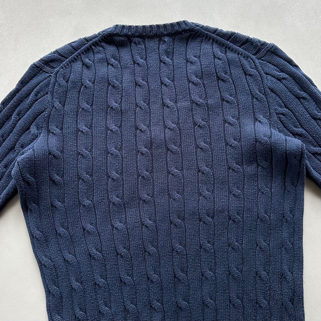 [S]폴로 랄프로렌 브이넥 꽈배기 케이블 니트 네이비 상품이미지6
