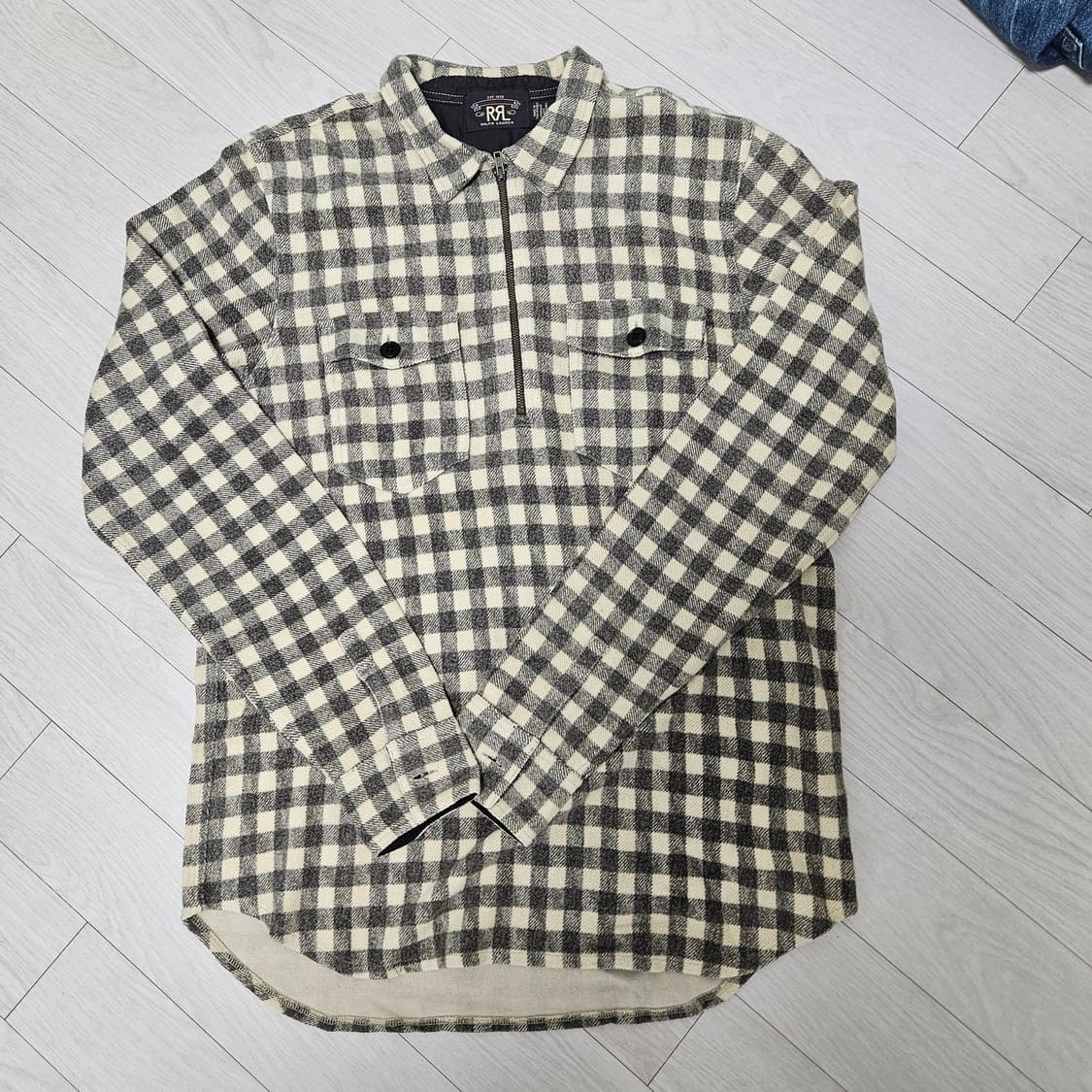더블알엘 하프집업 풀오버 체크 셔츠 M 상품이미지1