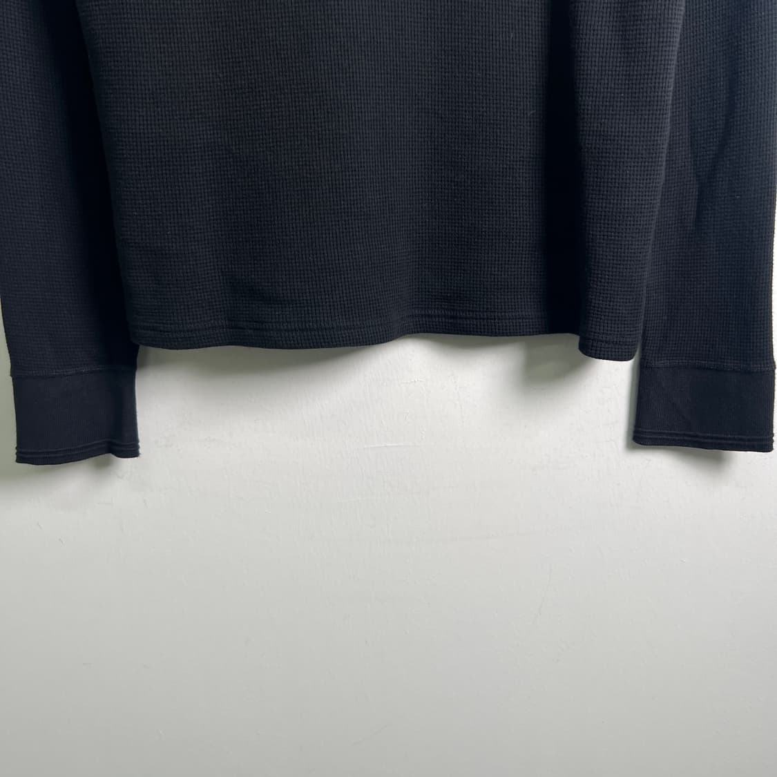 jpn vtg 빈티지 블랙 와플 브이넥 롱슬리브 S 상품이미지6