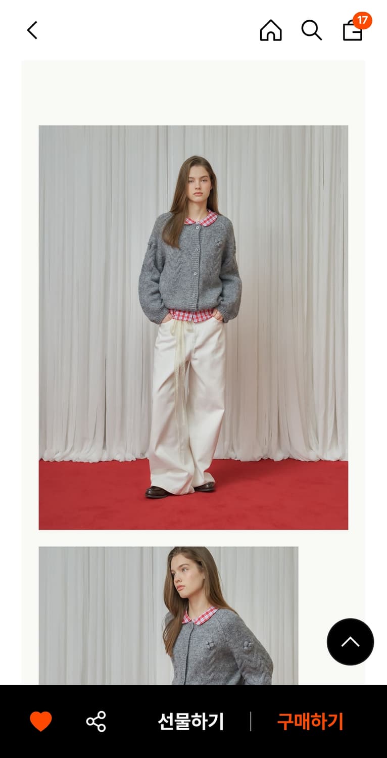 론론 HANDMADE FLOWER CABLE PUFF KNIT CARDI 상품이미지4