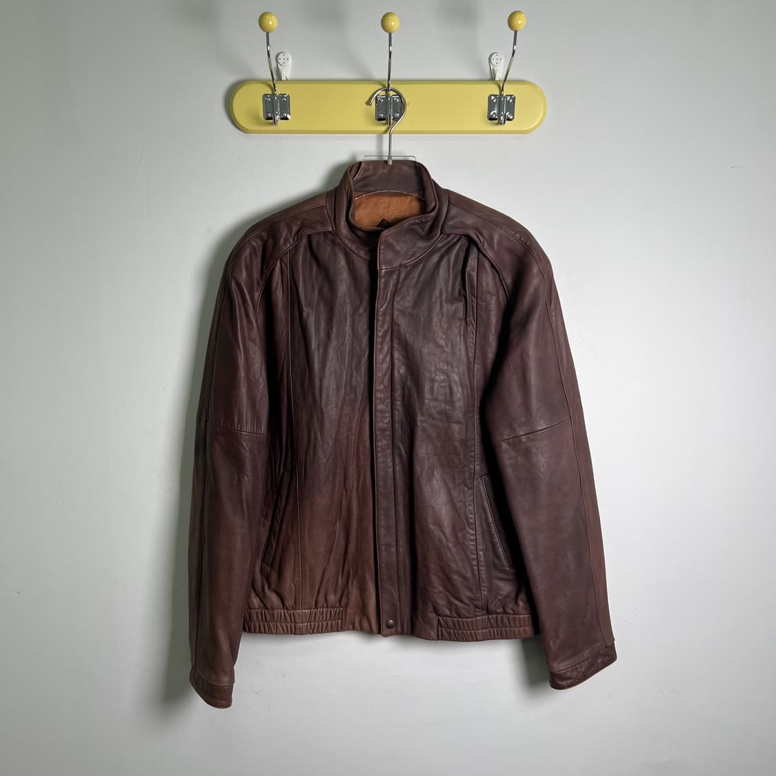 Remy 버건디 래글런 레더 자켓 40 상품이미지1