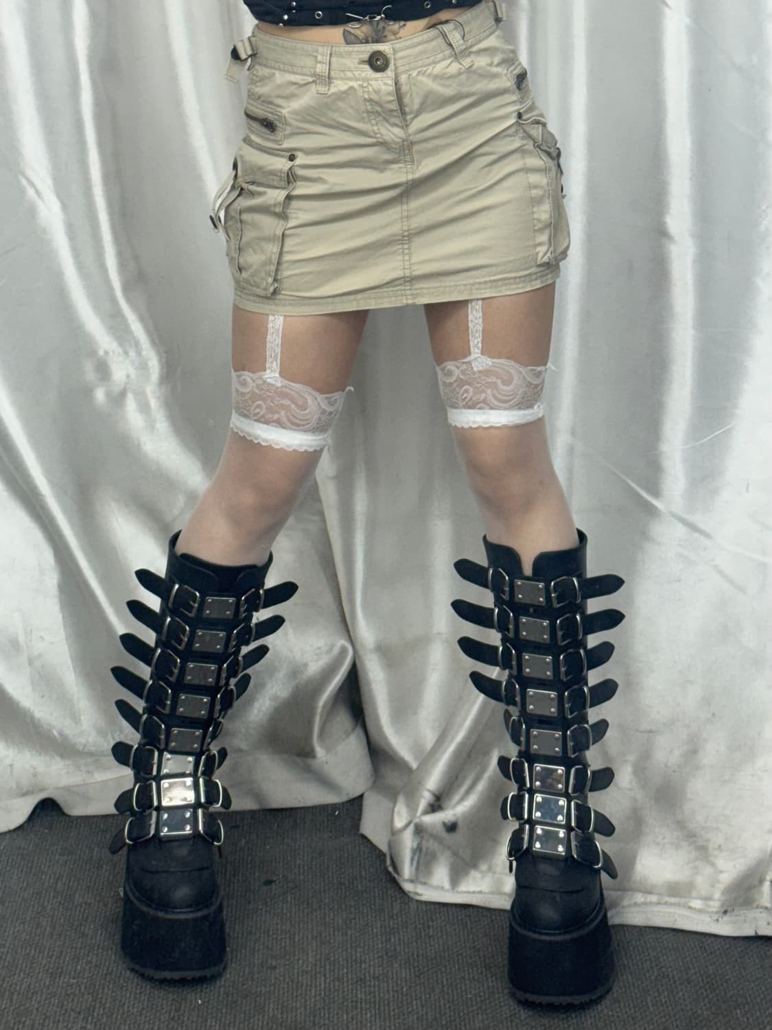 beige cargo mini skirt 상품이미지1