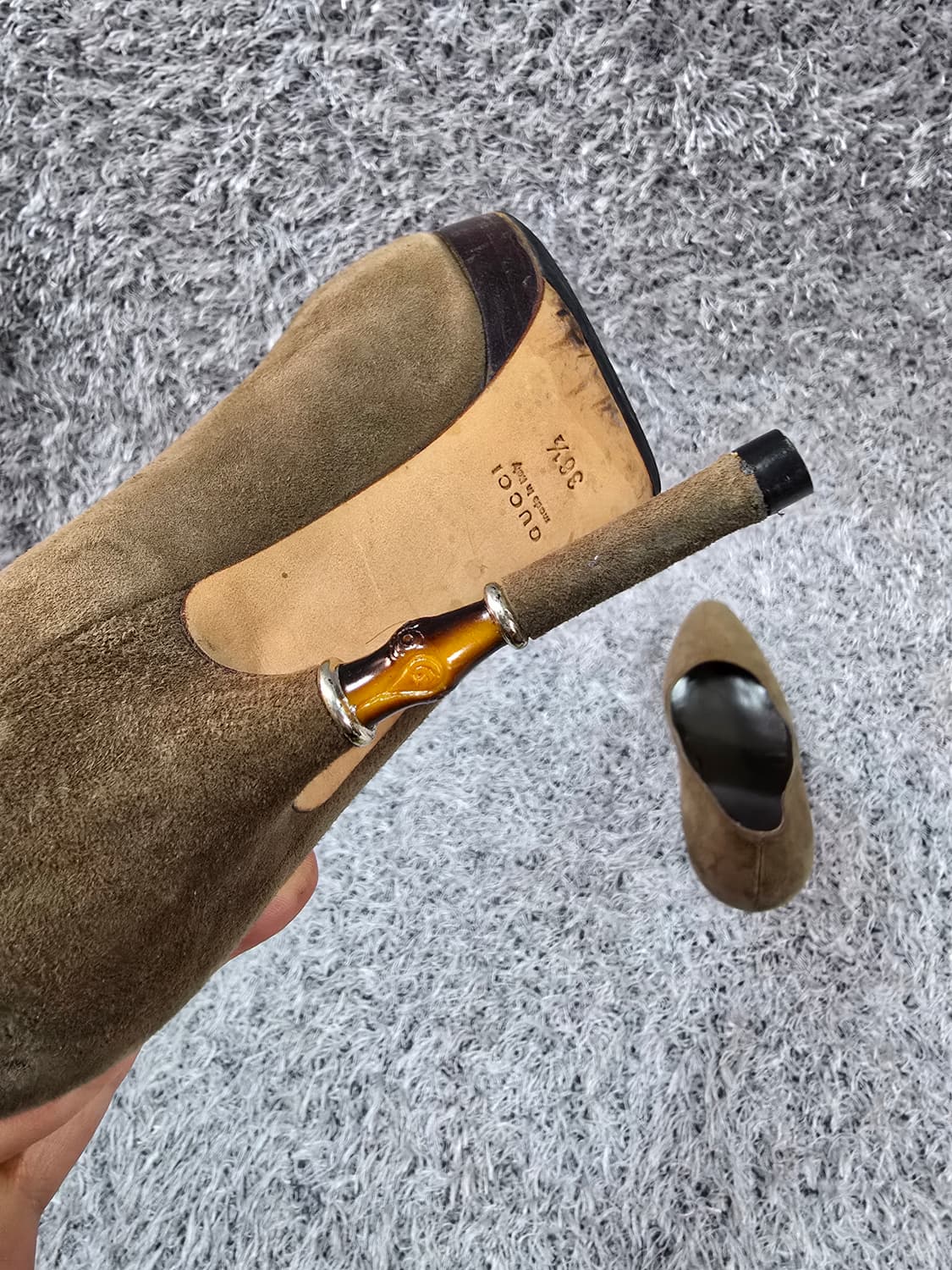 구찌 스웨이드 하이힐 36.5 상품이미지5